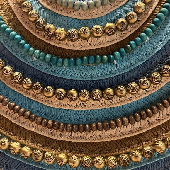 SUN N SAND “Turk Bleu Beauty” Straw Bag - Picture 4 of 15